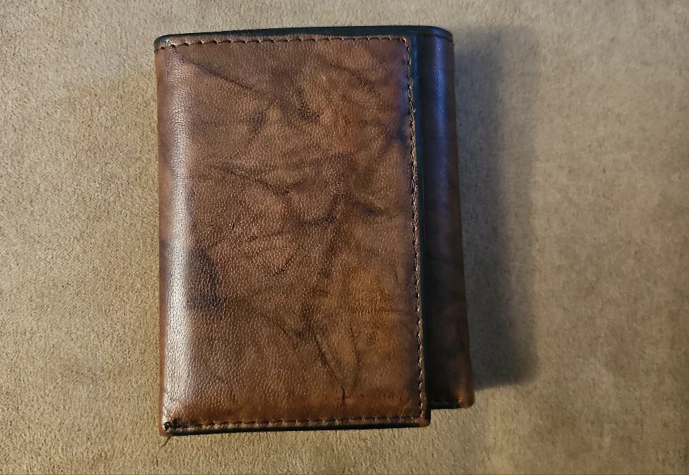 Vintage Pierre Cardin Classic Brown Tri-Fold Leather Wallet for Men